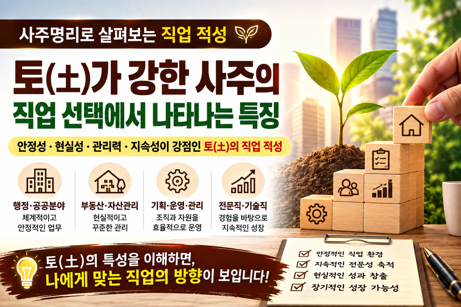 토 기운 사주의 직업 적성
