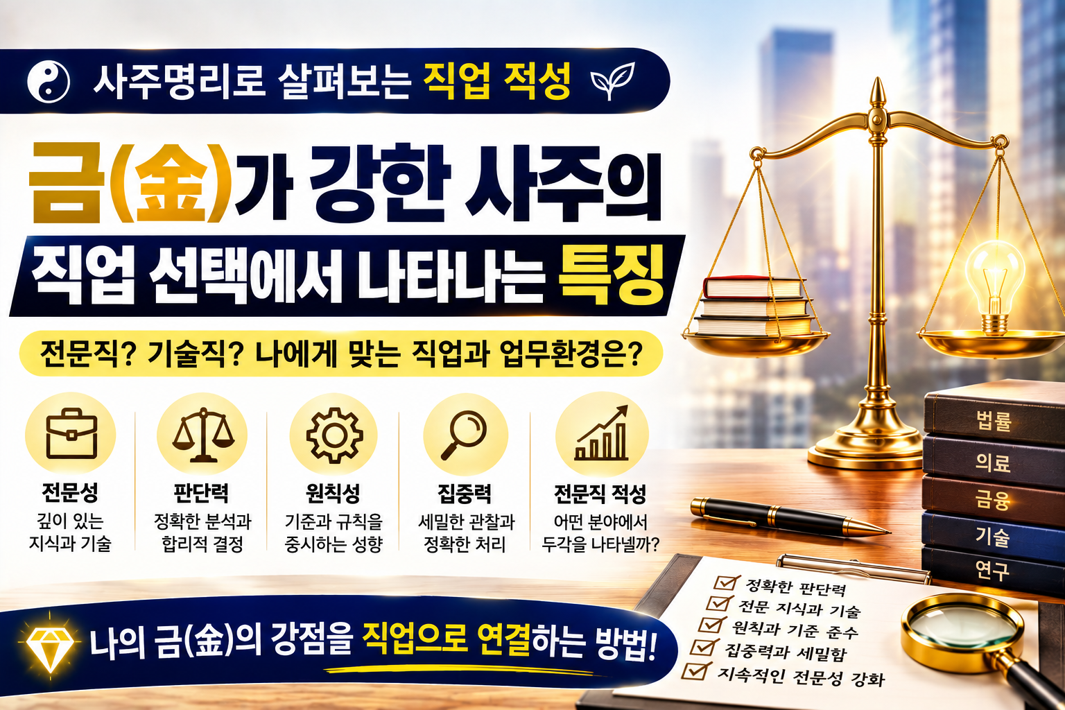 금(金) 강한 사주의 직업 적성